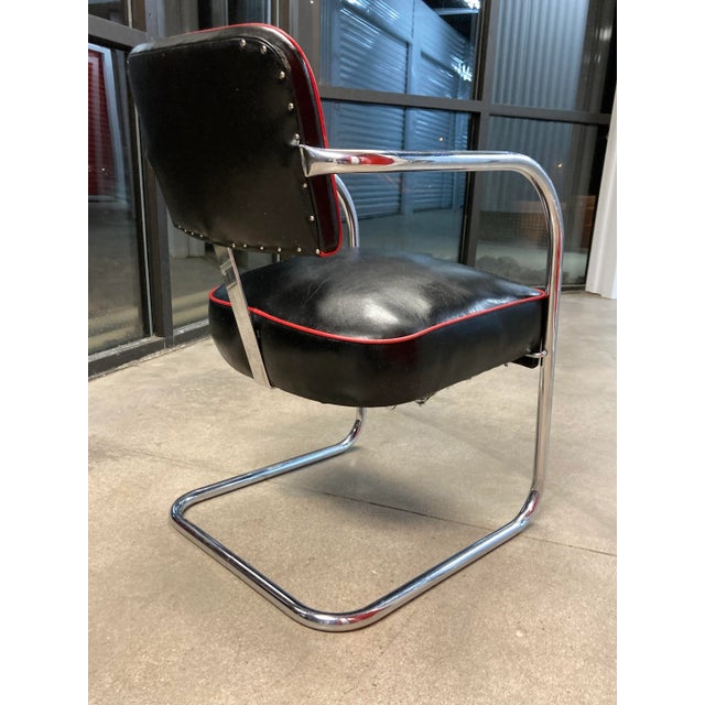 KEM Weber American Art Deco Chrome Cantilever Chair From Royal Metal Circa 1930s For Sale - Image 4 of 13