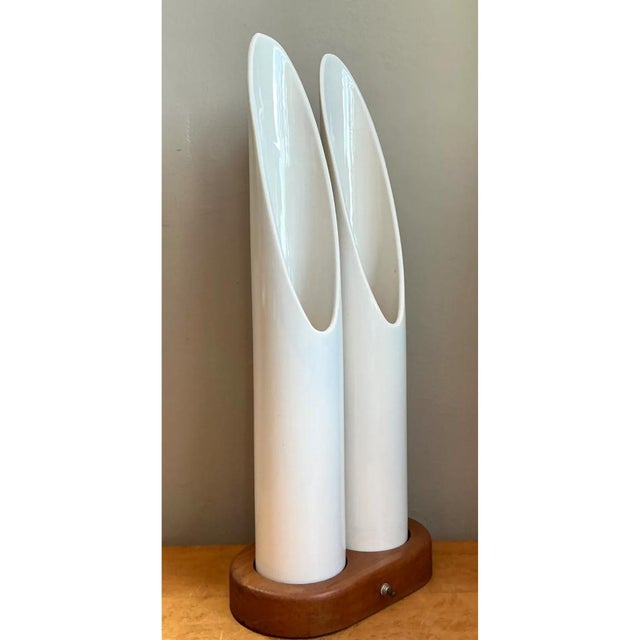 Mid-Century Modern Vintage Modernist Ceramic Tube Lamp For Sale - Image 3 of 12