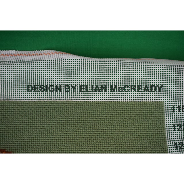 Traditional Hand Needlepoint 2012 Gold Fox/ Hunter Green Panel For Sale - Image 3 of 7