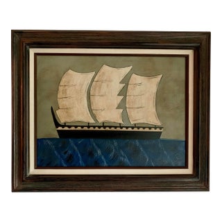 Contemporary Impressionist Style Seascape Painting on Canvas, Framed For Sale
