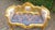 1980s French Louis XVI Settee in Gilded Beech, Blue Damask & Tan Velvet For Sale - Image 10 of 12