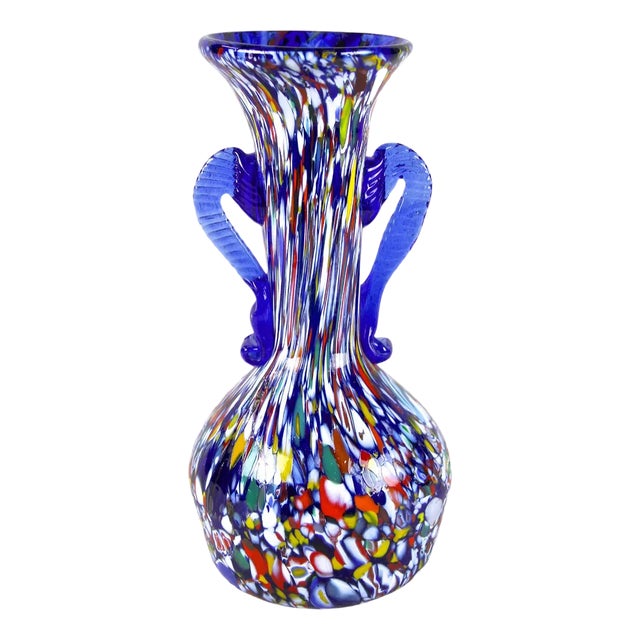 Mid-Century Italian Vase in Murano Glass by Fratelli Toso, 1940s For Sale