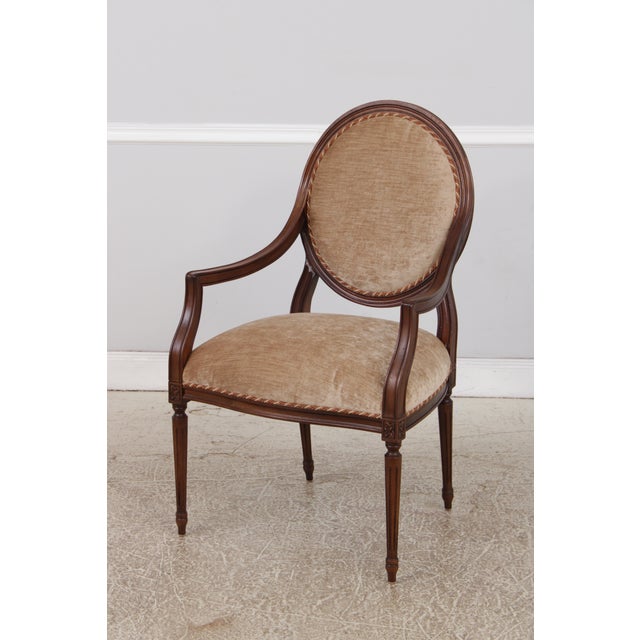 C.R. Laine Furniture Pair of Cr Laine French Louis XVI Open Arm Chairs For Sale - Image 4 of 16
