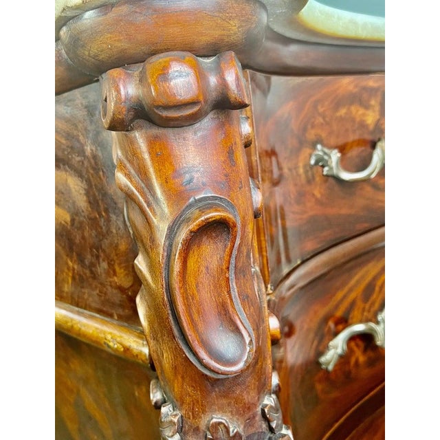 19th Century English Marble-Top Commode in Feathered Mahogany For Sale - Image 17 of 17