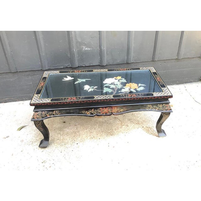 Asian Black Lacquered HandPainted Chinese Folding Coffee Table Chairish