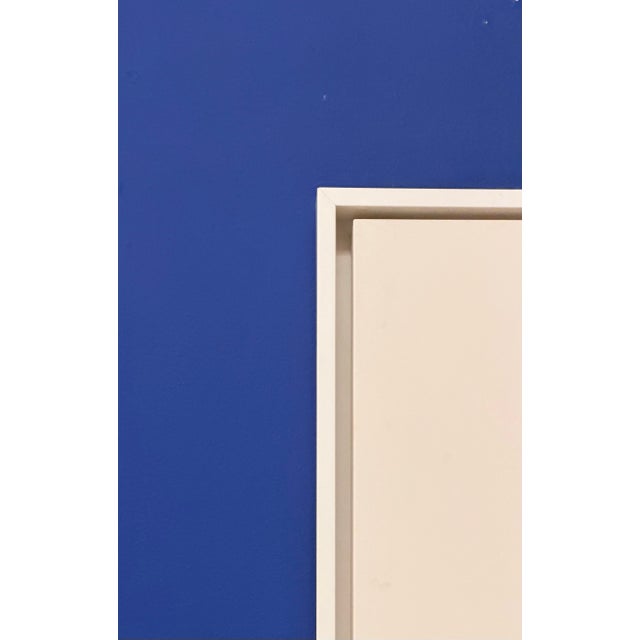Mid-Century Modern French Artist Patrice Bertin Geometric Composition Framed Oil on Canvas Signed and Dated For Sale - Image 3 of 7