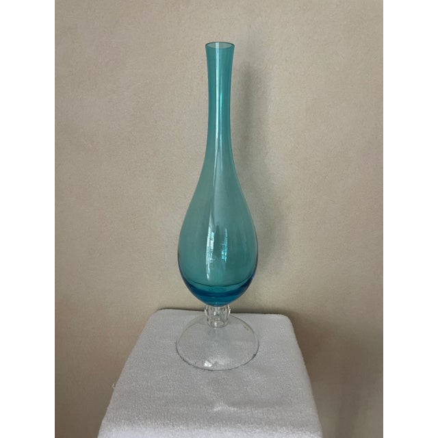 2000 - 2009 Aqua Glass Vase For Sale - Image 5 of 5
