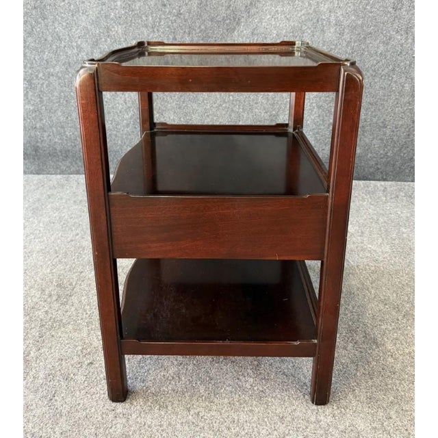 Late 20th Century Late 20th Century Wellington Hall Mahogany Two Tiered Mahogany Side Table For Sale - Image 5 of 13