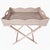 2020s Artifacts Rattan Scallop Design Butler Tray with Wooden Legs Glass Insert, White Wash For Sale - Image 5 of 5