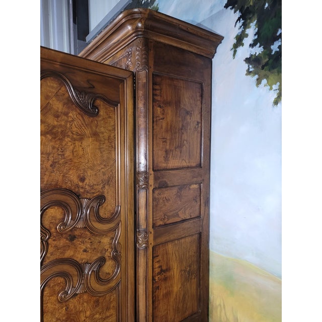 Walnut and Elm Bresse Wardrobe For Sale - Image 3 of 12