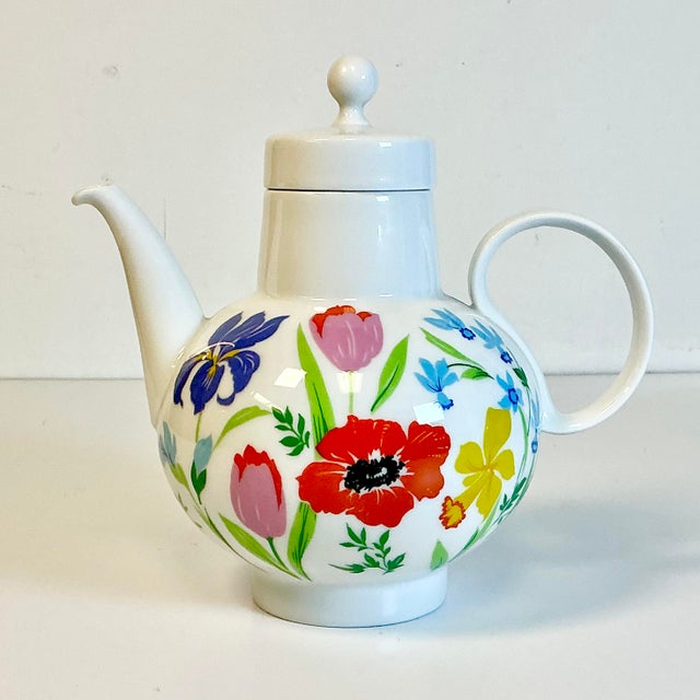 1970s Vintage Heinrich & Co German Boho Chic Hollywood Regency Flora Tea Pot For Sale - Image 15 of 15