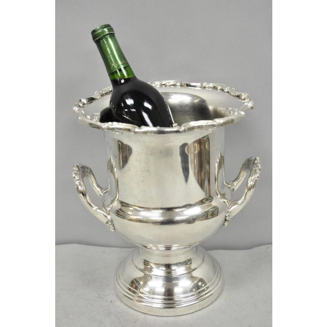 Vintage Leonard Silver Plated Victorian Style Trophy Cup Urn Champagne Chiller Bar Ice Bucket. Circa Mid 20th Century....