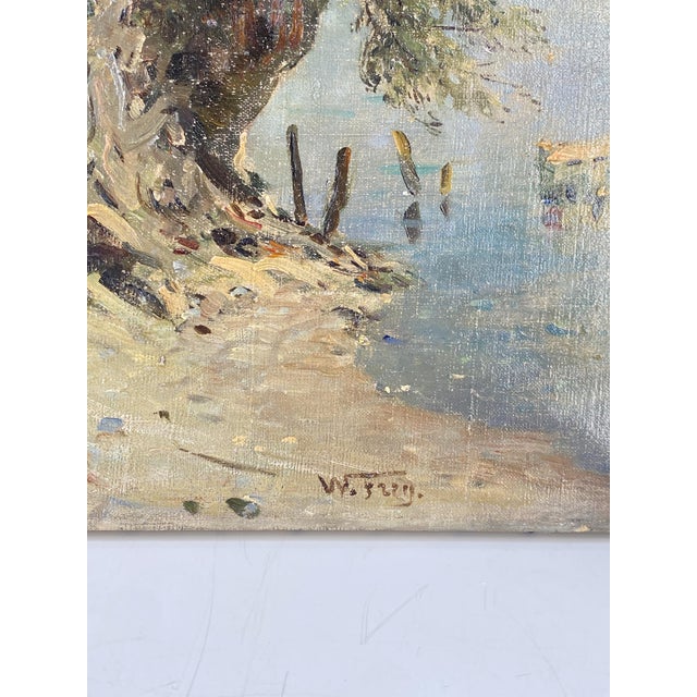 Wilhelm Frey, Netting Place on Lake Constance, 1909, Oil on Canvas For Sale - Image 10 of 14
