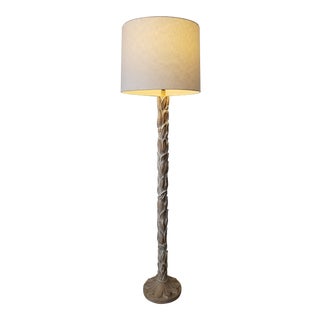 1980s Hollywood Regency Composite Plaster Floor Lamp For Sale