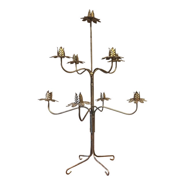 1960s Large Swedish Friendship Candle Tree Candelabra Center Piece in the Manner of Josef Frank For Sale