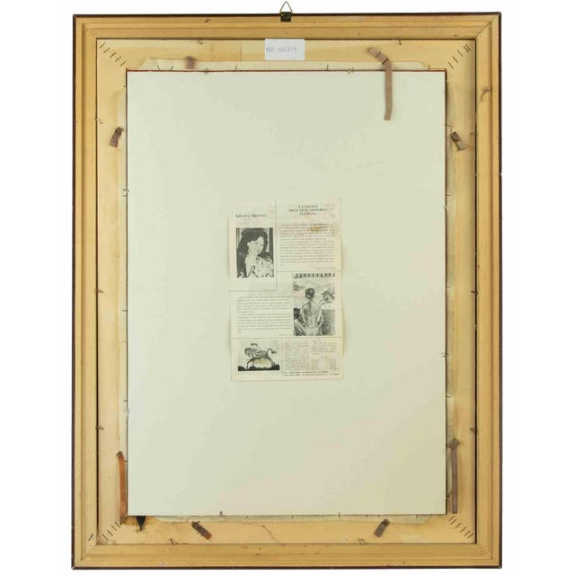 Contemporary Grazia Mottes, Nude from the Back, Mixed Media, 1987 For Sale - Image 3 of 5