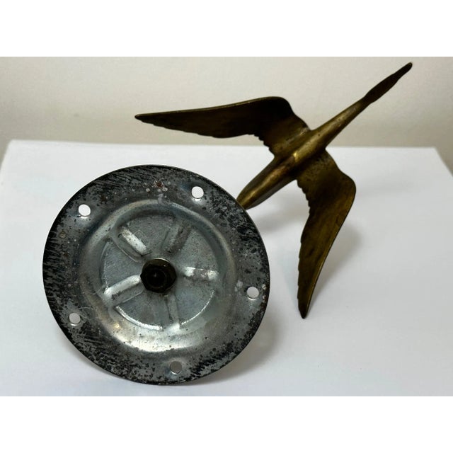 1930s Art Deco British Brass Flying Stork Bird Car Mascot Figurine For Sale - Image 10 of 11