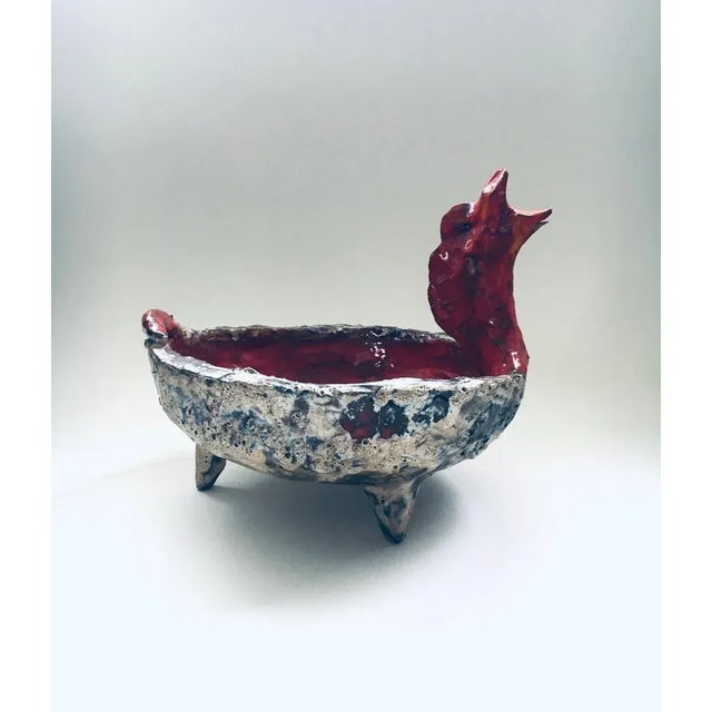 1960s Mid-Century Art Ceramic Mystical Figural Dish, Belgium, 1960s For Sale - Image 5 of 10