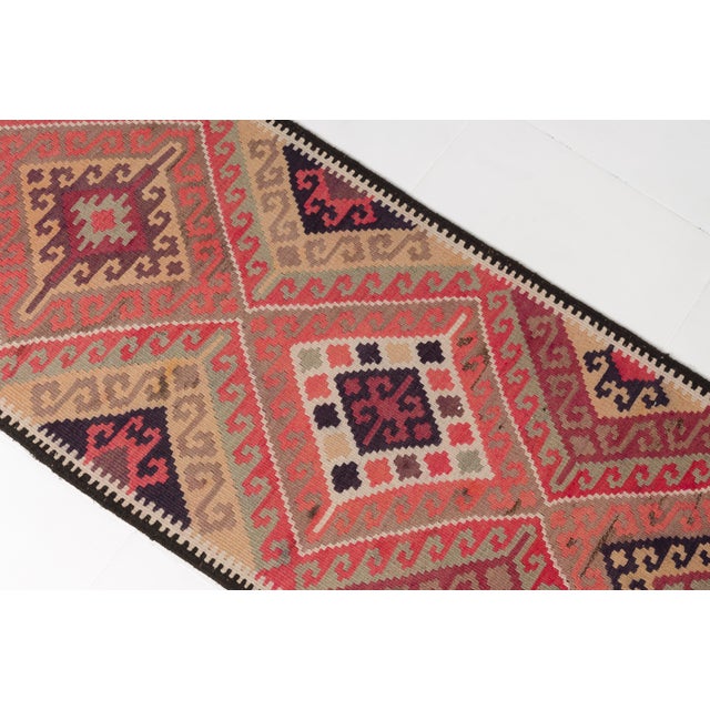 Pink Vintage Pink & Plum Kilim Runner For Sale - Image 8 of 10