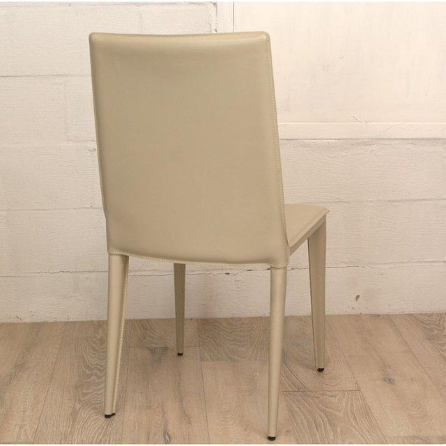 Set of 3 Italian Frag Bottega Leather Chairs From Design Within Reach For Sale In New York - Image 6 of 11