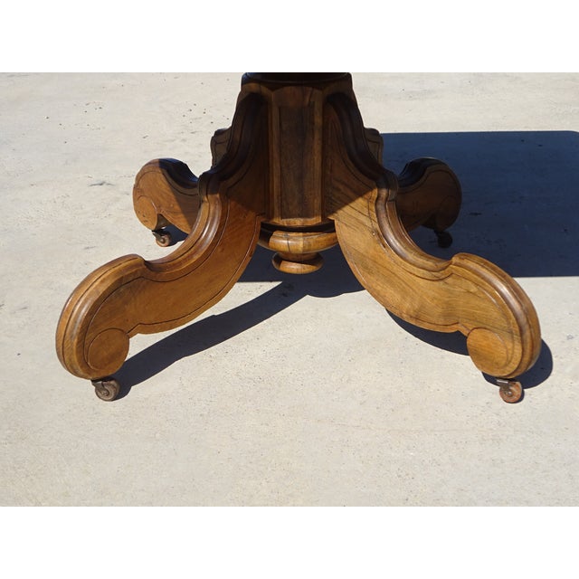 Square Walnut Pedestal Table, 19th Century For Sale - Image 9 of 18