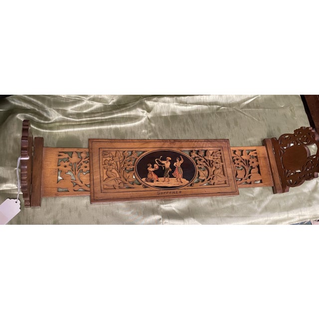Folk Art Early 20th Century Italian Folk Art Featured on Expandable Book Rack Holder Stand For Sale - Image 3 of 3