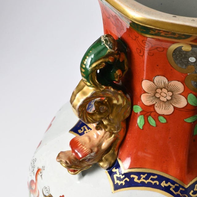 Blue Antique English Ironstone Vase with Cover from Masons, 1840s For Sale - Image 8 of 15