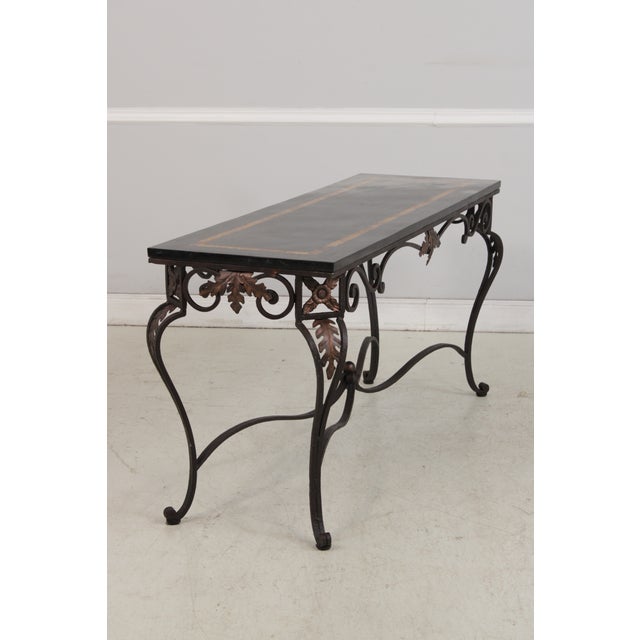 Wrought Iron Base Marble Top Console Table For Sale - Image 16 of 16