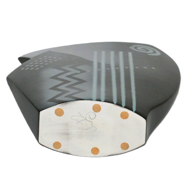 Ceramic 1990s John Bergen Satin Black Large Geometric Shape Ceramic Vase For Sale - Image 7 of 10