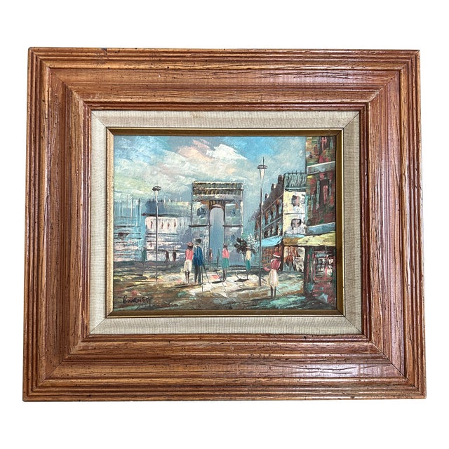 1950’s Original Impressionist Paris Cityscape Painting For Sale
