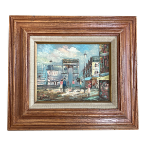 1950’s Original Impressionist Paris Cityscape Painting