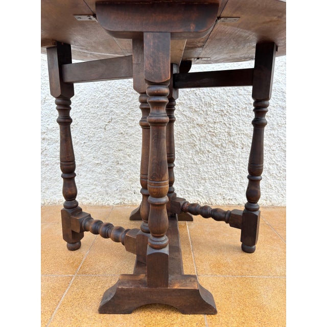 1930s English Oak Oval Table, Jacobean Revival, Early 20th Century For Sale - Image 5 of 13