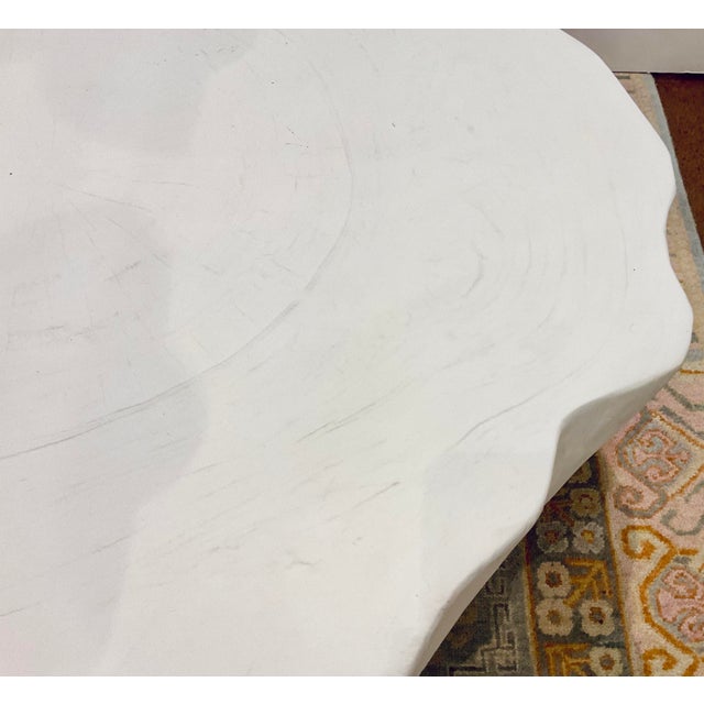 Modern Organic Form White Wood Cocktail Table For Sale - Image 4 of 4