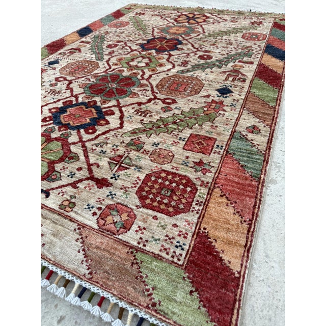 Ivory Mamluk Design Area Rug, 03'11 X 05'11 For Sale - Image 4 of 13