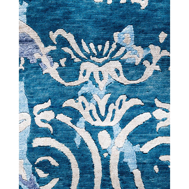 Traditional Modern, One-of-a-Kind Hand-Knotted Area Rug - Gray, 9' 1" x 12' 2" For Sale - Image 3 of 8