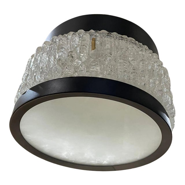 1950s Maison Arlus Modernist French Black Crystal Chandelier, France For Sale