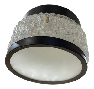 1950s Maison Arlus Modernist French Black Crystal Chandelier, France