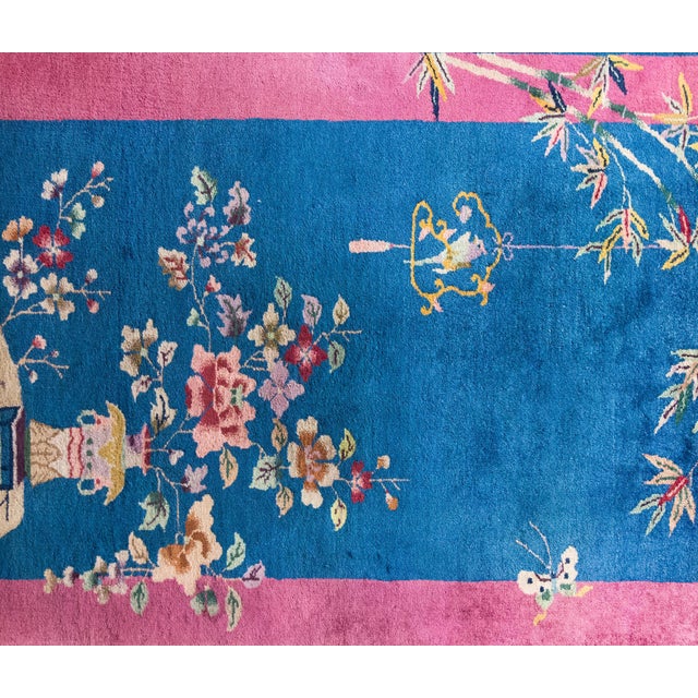 Navy Blue Early 20th Century Chinese Art Deco Rug For Sale - Image 8 of 15