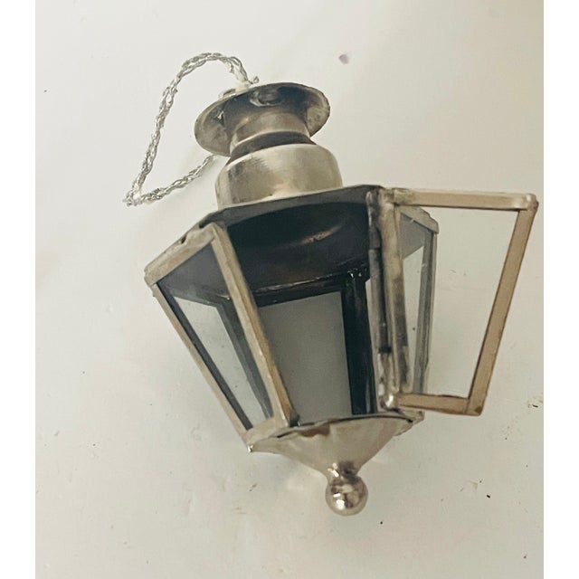 Traditional Antique Metal Lantern Christmas Ornament For Sale - Image 3 of 4