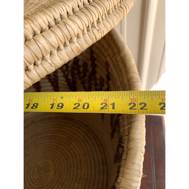 Vintage Lidded Turkana Basket From Kenya - 18" Tall Floor Storage Bin For Sale - Image 9 of 11