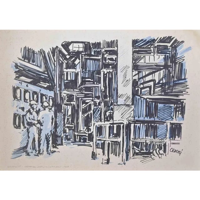 Galvanizing is an artwork realized by Renato Cenni (1906-1977) in 1970s. Original Lithograph. Hand-signed on the lower...