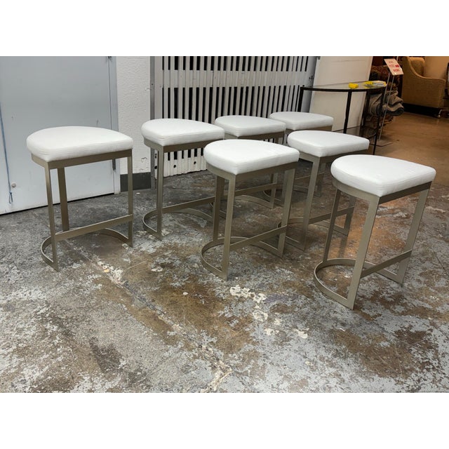 Contemporary Uttermost Ivanna Counter Stools, Set of Seven For Sale - Image 3 of 12