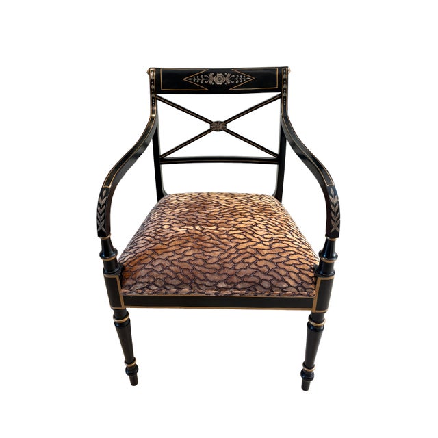 Vintage Hand-Painted Desk Chair For Sale - Image 4 of 13