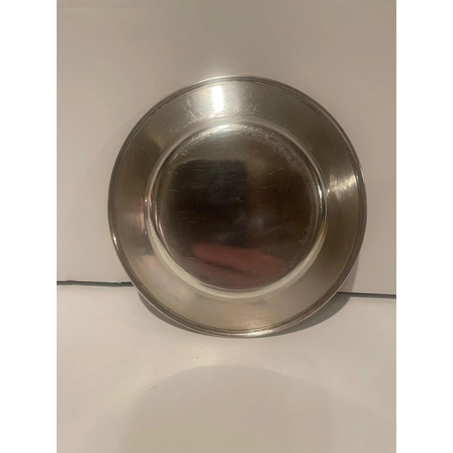 Early 20th Century Hammered Sterling Silver Salver Tray Plate, Early 20th Century For Sale - Image 5 of 7