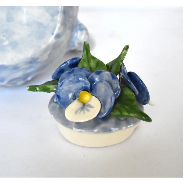 Ceramic Vintage Cabbageware & Violets Teapot For Sale - Image 7 of 11