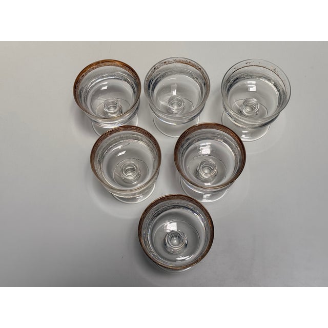 Murano Glass Medici Gold Rim Dessert Bowl Set, 1970s, Set of 6 For Sale - Image 4 of 9