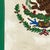 This vintage Mexican flag is made from a cotton cloth, with fully sewn panels and printed emblem visible on both sides....