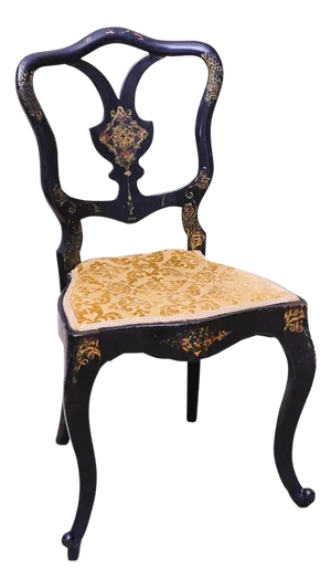 Victorian Black Lacquered & Gilt Decorative Hallway Chair from Jennens & Bettridge