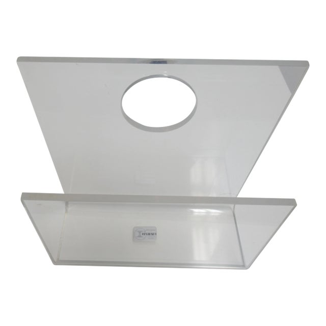 Vintage Mid-Century Lucite Magazine Rack For Sale