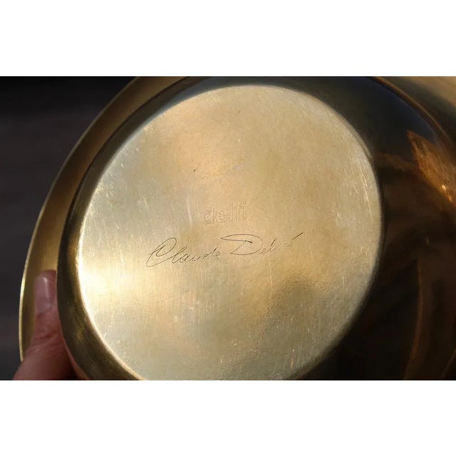 Mid-Century Modern Circular Tobacco Box in Brass, Italy, 1950s For Sale - Image 3 of 11
